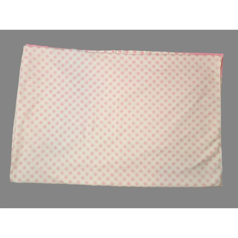 Vtg Dan River Dantrel Pink Checkered Flat Sheet Queen 72x104 Vintage USA Bedding